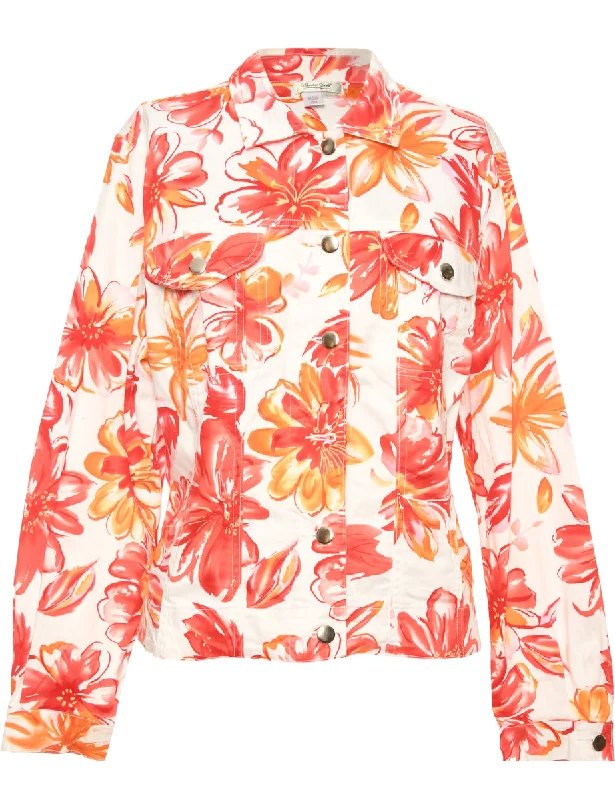 Floral White Jacket - M