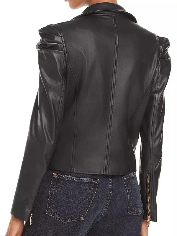 Womens Genuine Leather Biker Black Jacket