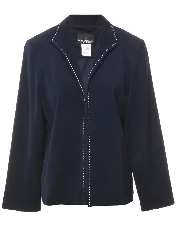 Navy Contrast Stitch Jacket - M