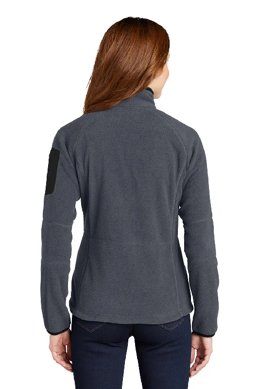 Port Authority Womens Full Zip Fleece Jacket - Battleship Grey/Black - Closeout