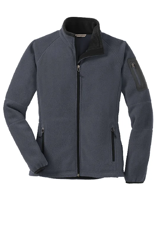 Port Authority Womens Full Zip Fleece Jacket - Battleship Grey/Black - Closeout