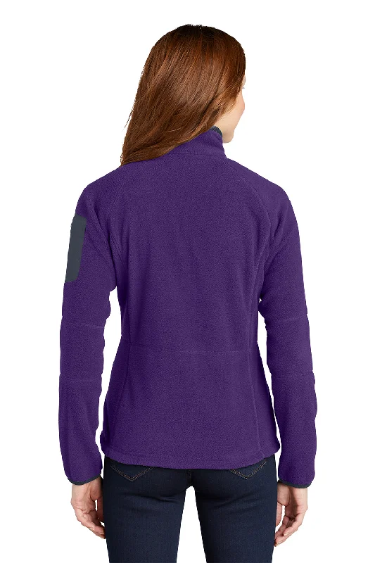 Port Authority Womens Full Zip Fleece Jacket - Bright Purple/Battleship Grey - Closeout