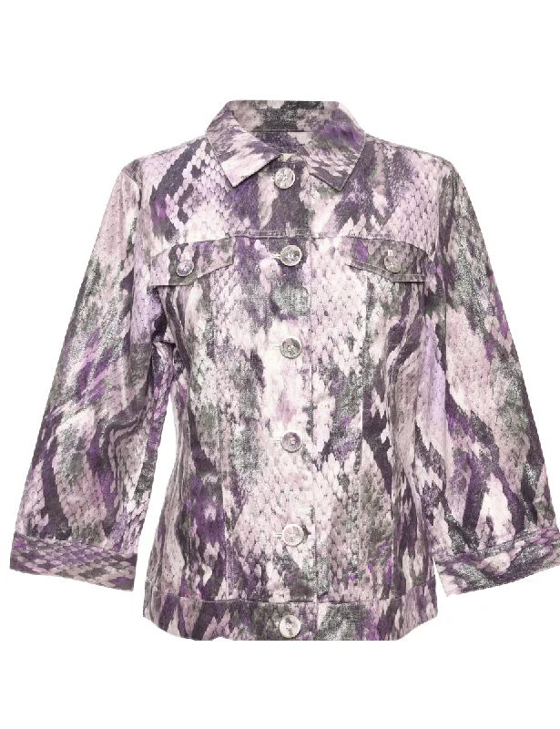 Printed Purple Jacket - L