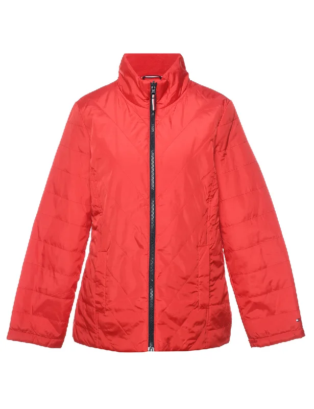 Tommy Hilfiger Plain Red Waterproof Jacket - L