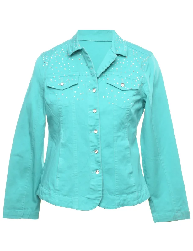 Turquoise Denim Jacket - M