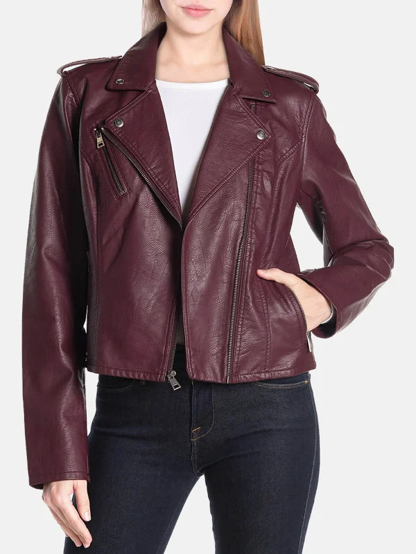 Women’s Petite Real Leather Motorist Jacket