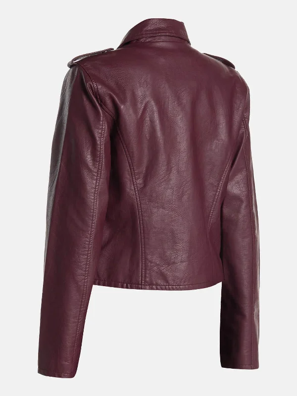 Women’s Petite Real Leather Motorist Jacket