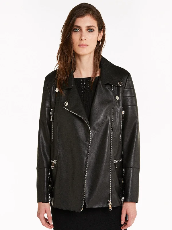 Womens Stylish Black Real Leather Jacket