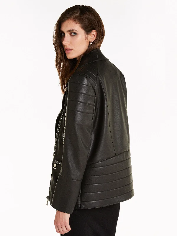 Womens Stylish Black Real Leather Jacket