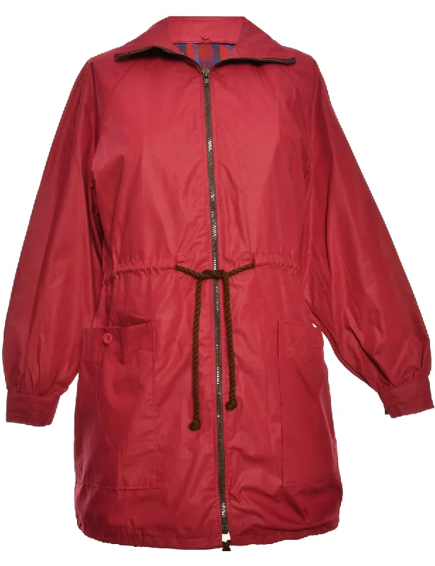 Zip-Front Maroon Classic Jacket - L