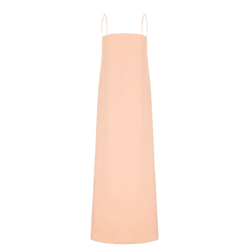 Aella Long Dress in Apricot Cream