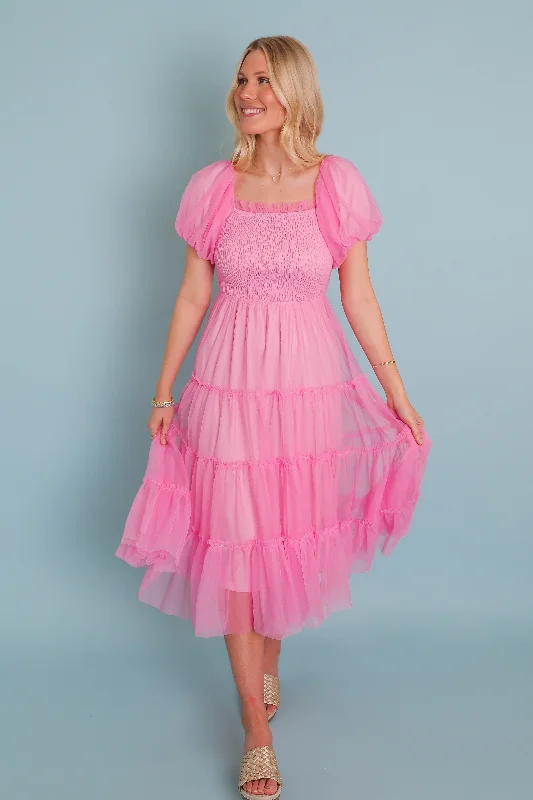 An Absolute Beauty Tulle Midi Dress