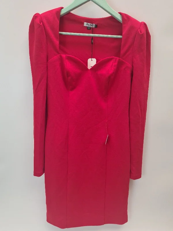 Chi Chi London Bodycon Party Dress. Long Sleeve. Red. Size UK 12 **** V31F