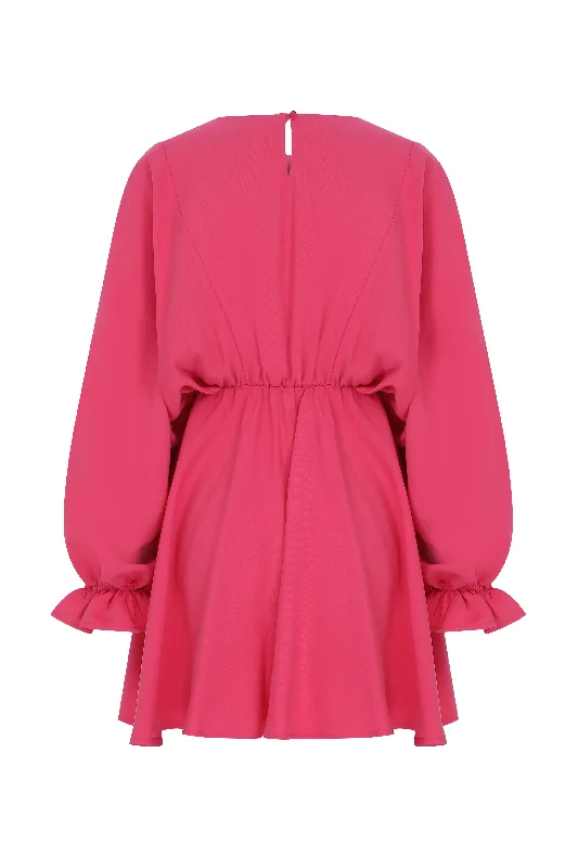 July Ruffled Mini Dress in Virtual Pink