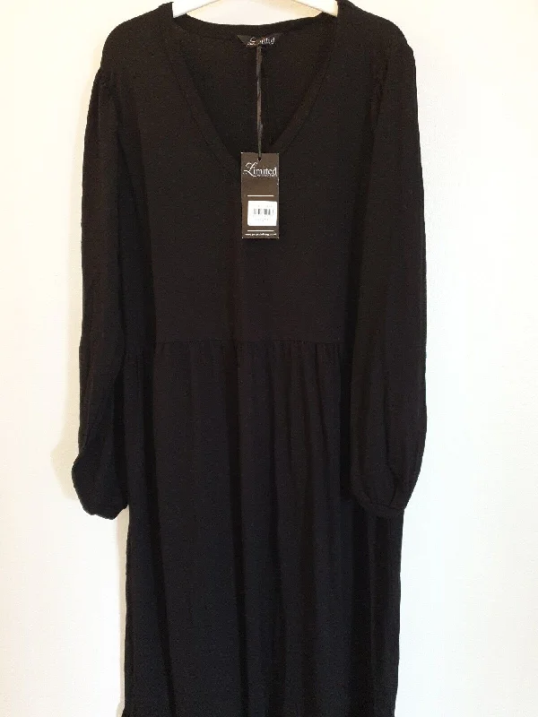 Limited Collection Black Midi Dress Long Sleeve Uk16****Ref V493