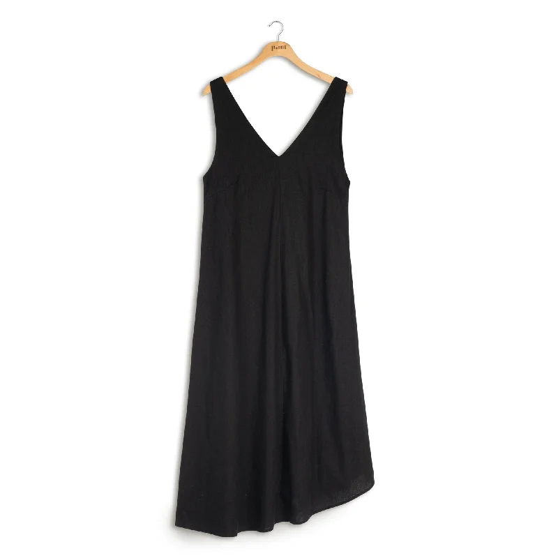 Point Linen Asymmetrical Dress