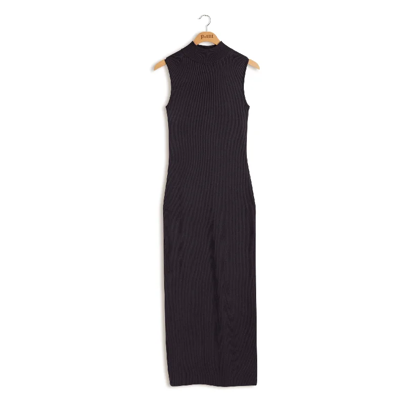 Point Rib Knit Maxi Dress