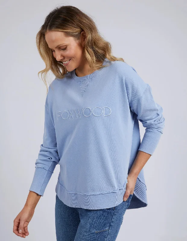 FOXWOOD WASHED SIMPLIFIED CREW LIGHT BLUE