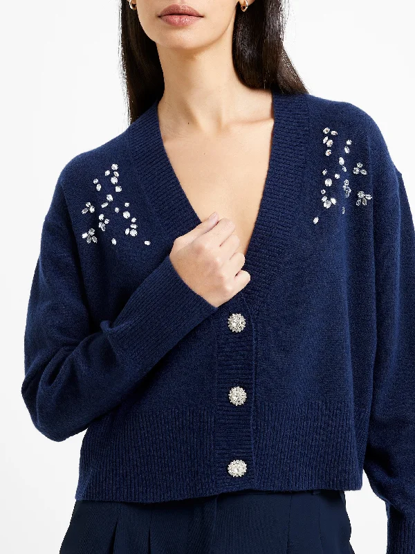 Vhari Recycled Diamante Embroidered Cardigan