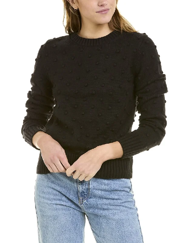 White + Warren Bobble Wool-Blend Sweater