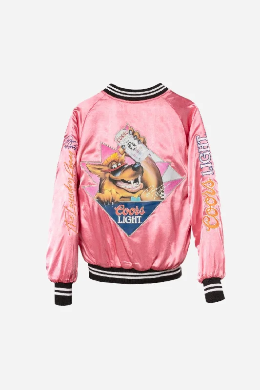 Laundry Room Beer Wolf Time Stadium Jacket in Blush Pink