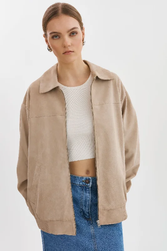 CADEN | Oversized Suede Bomber Jacket