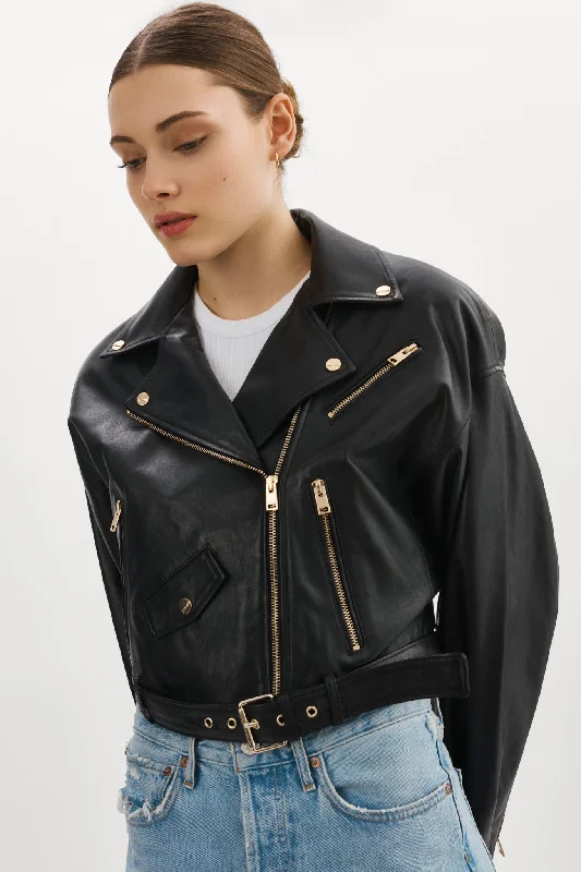 DYLAN GOLD | 80's Leather Biker Jacket