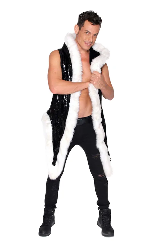 Men's LED Sequin Vest in ""Black-White""