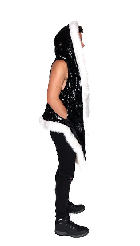 Men's LED Sequin Vest in ""Black-White""