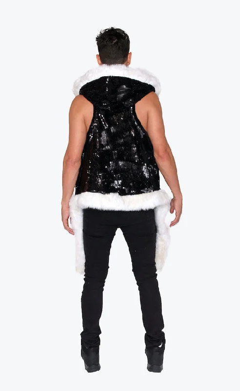 Men's LED Sequin Vest in ""Black-White""