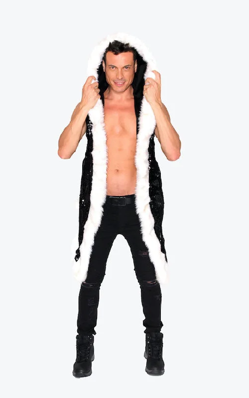 Men's LED Sequin Vest in ""Black-White""