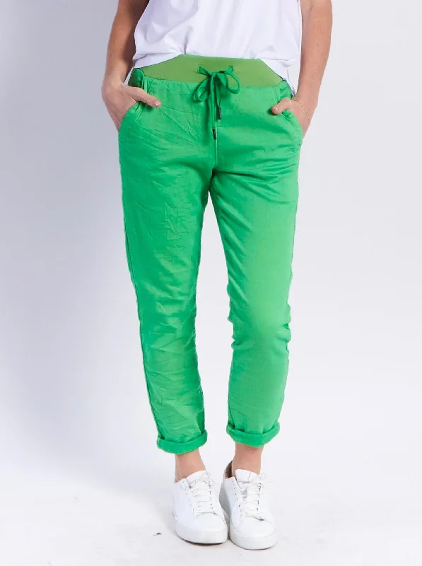 Monaco Riley Denim Jogger - Lime Green Wash