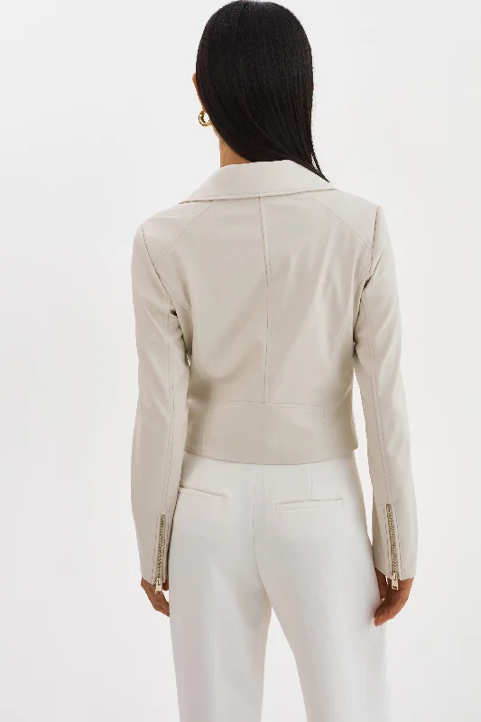 MONICA | Faux Leather Jacket Champagne Hardware