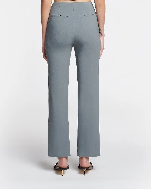 Erinna - Tailored Slim-Leg Trousers - Steel Blue