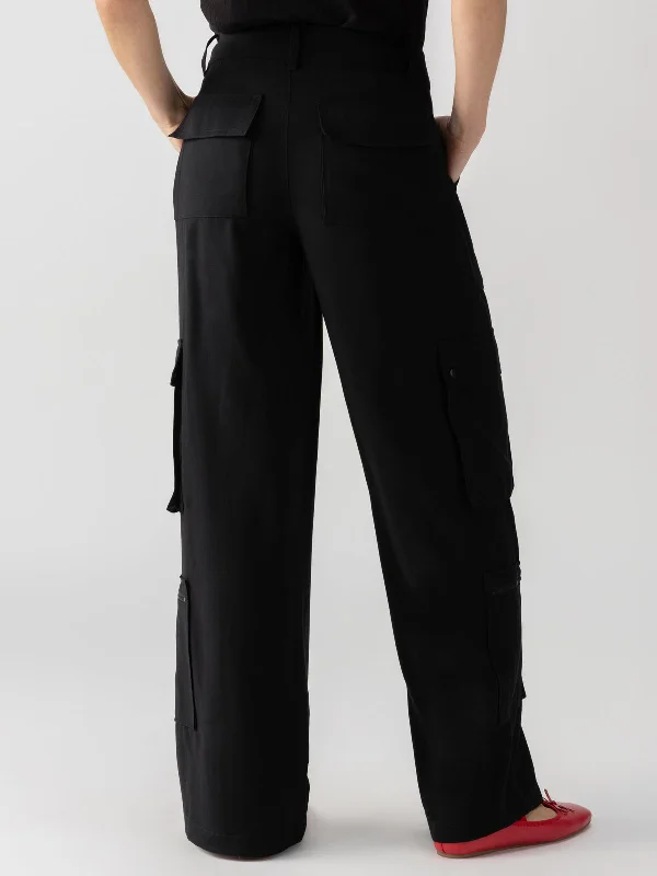 OTT Semi-High Rise Cargo Pant Black