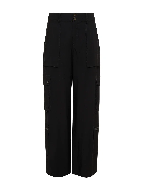 OTT Semi-High Rise Cargo Pant Black