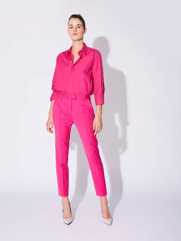 Pantalon de costume Roxy en gabardine stretch rose