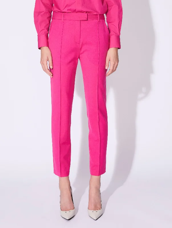 Pantalon de costume Roxy en gabardine stretch rose