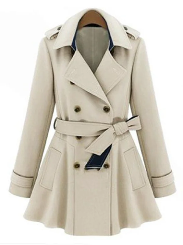 Solid Color Warm Woolen Coat