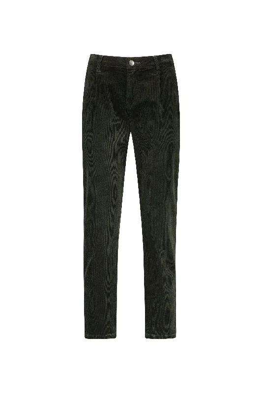 Vassalli -  Ankle Grazer Relaxed Boyfriend Cord Pant - Hunter