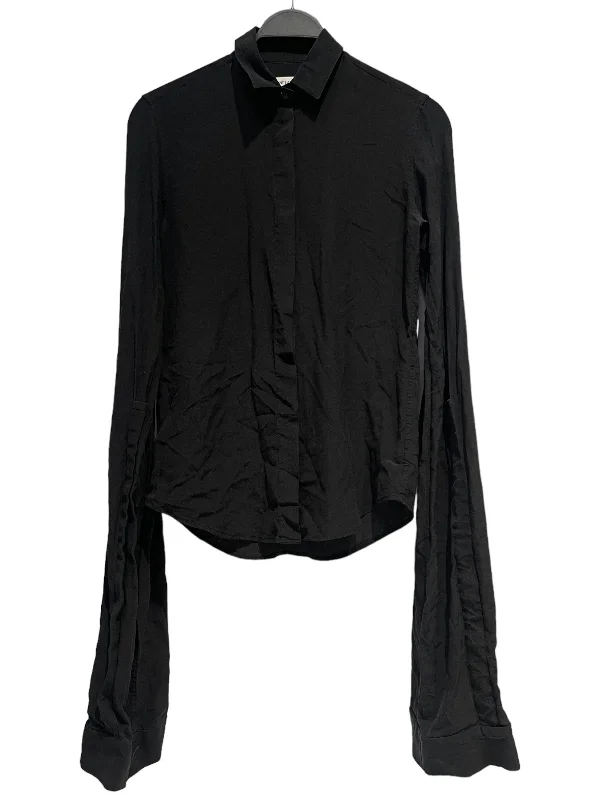 SAINT LAURENT/LS Blouse/36/Silk/BLK/