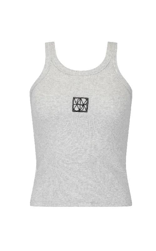 ARAMINTA JAMES Womens Monogram Tank Grey Marle