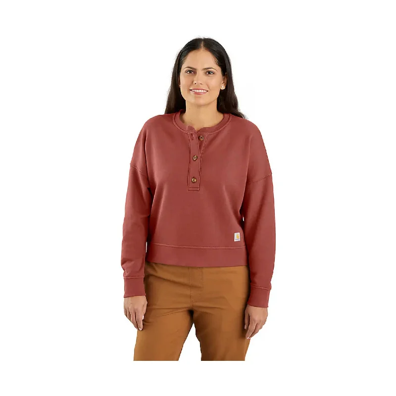 Carhartt Women's Tencel Fiber Series Loose Fit French Terry Henley Sweatshirt - Apple Butter