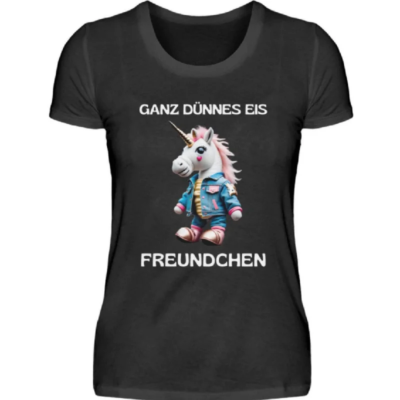 Ganz dünnes Eis Einhorn  - Damen Premium T-Shirt