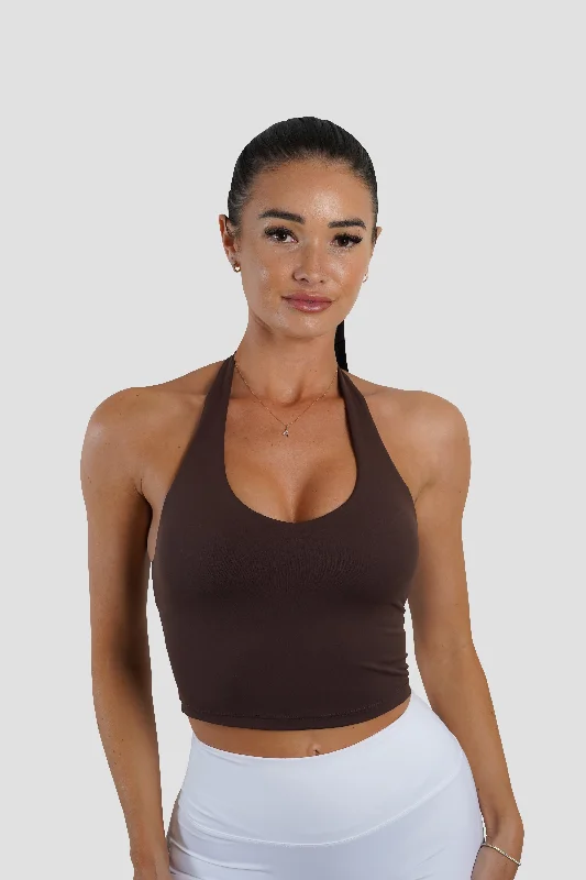 Kiara Halter Top - Espresso