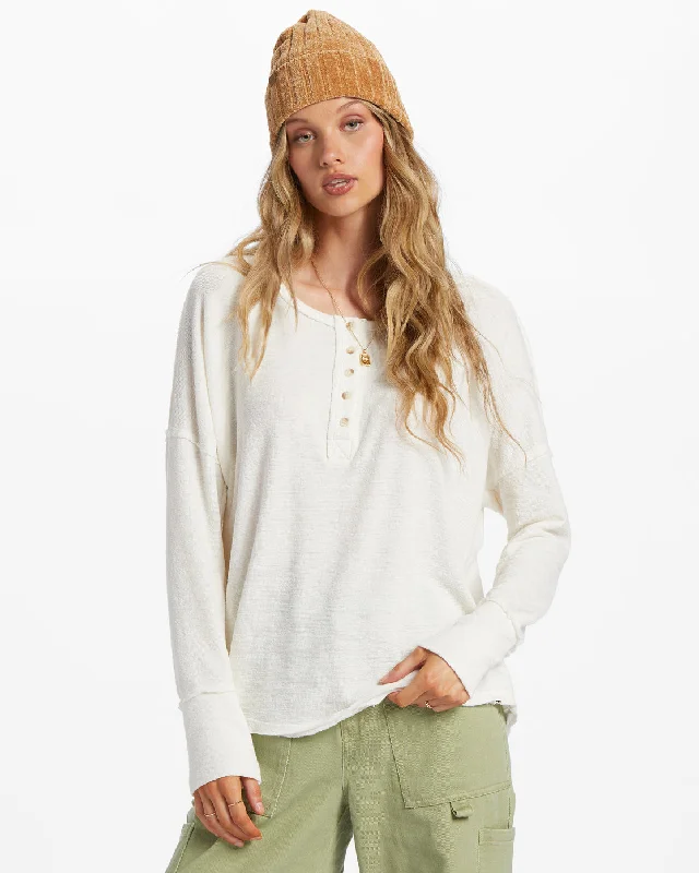 New Anyday Henley Top - Salt Crystal