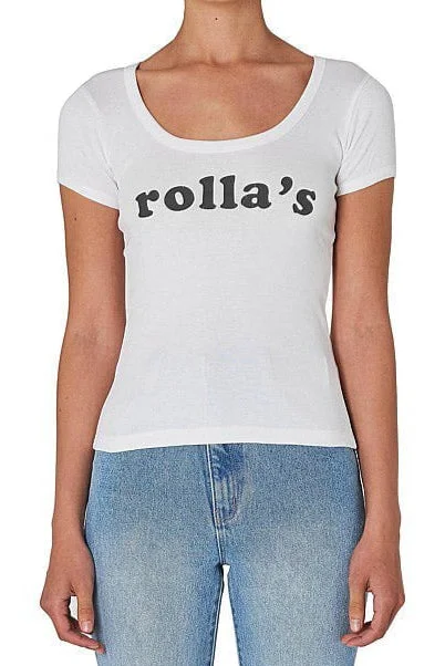 ROLLAS Womens Disco Rib Tee - White