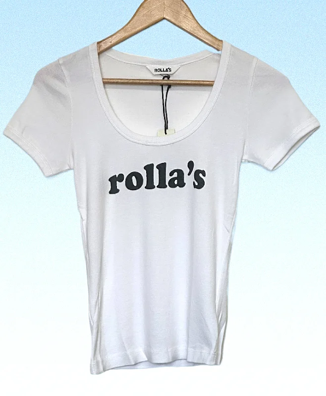 ROLLAS Womens Disco Rib Tee - White