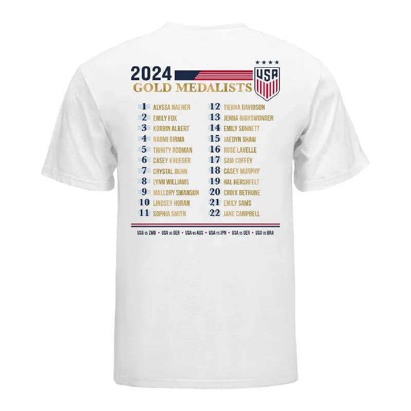 Unisex USWNT 2024 Gold Medalists Roster White Tee