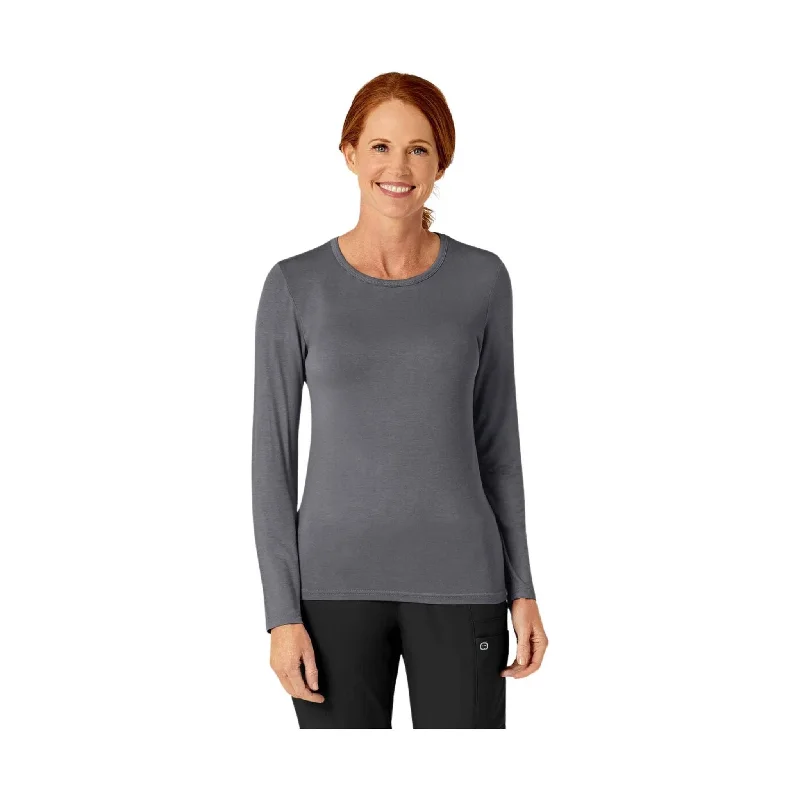 WonderWink Women's Silky Long Sleeve Top - Pewter